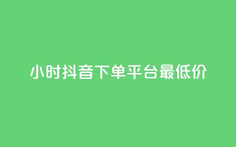 24小时抖音下单平台最低价 - 抖音24小时最低价下单平台，尽享超值优惠!  第1张