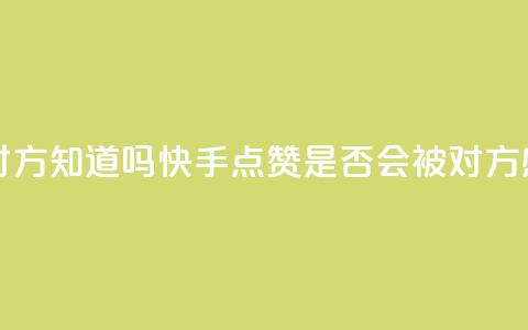 快手点赞对方知道吗 - 快手点赞是否会被对方感知?! 第1张 快手点赞对方知道吗 - 快手点赞是否会被对方感知?! 第1张