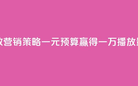 快手高效营销策略:一元预算赢得一万播放量 第1张 快手高效营销策略:一元预算赢得一万播放量 第1张