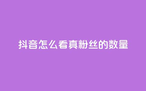 抖音怎么看真粉丝的数量 - 如何在抖音上查看真实粉丝数量! 第1张 抖音怎么看真粉丝的数量 - 如何在抖音上查看真实粉丝数量! 第1张