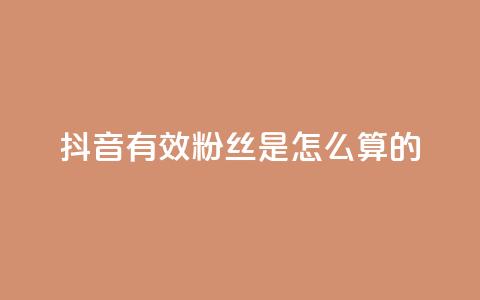 抖音有效粉丝是怎么算的 - 抖音有效粉丝的计算方法解析! 第1张 抖音有效粉丝是怎么算的 - 抖音有效粉丝的计算方法解析! 第1张