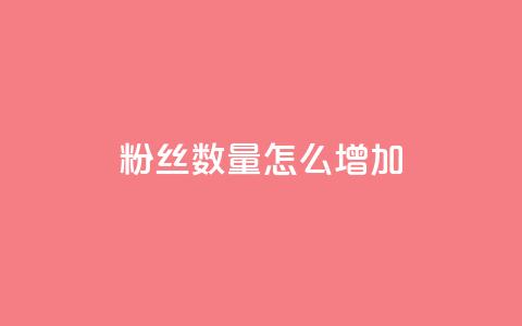 粉丝数量怎么增加 - 如何有效提升粉丝数量的方法与技巧! 第1张 粉丝数量怎么增加 - 如何有效提升粉丝数量的方法与技巧! 第1张