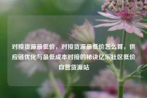 对接货源最低价，对接货源最低价怎么算，供应链优化与最低成本对接的秘诀亿乐社区低价自营货源站