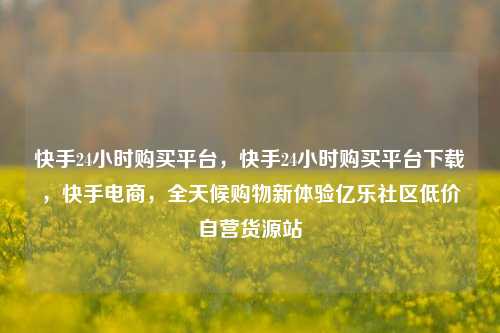 快手24小时购买平台，快手24小时购买平台下载	，快手电商，全天候购物新体验亿乐社区低价自营货源站  第1张