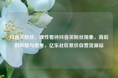 抖音买粉丝，理性看待抖音买粉丝现象，背后的风险与思考	，亿乐社区低价自营货源站  第1张