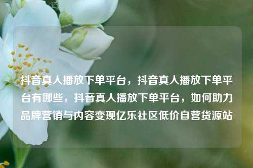 抖音真人播放下单平台	，抖音真人播放下单平台有哪些，抖音真人播放下单平台，如何助力品牌营销与内容变现亿乐社区低价自营货源站  第1张