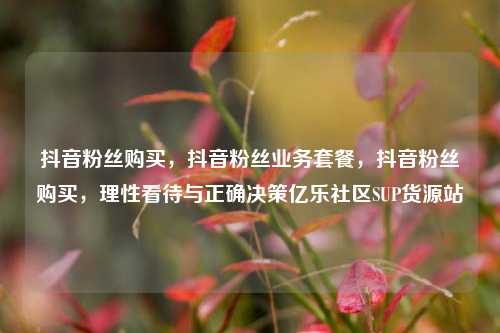 抖音粉丝购买，抖音粉丝业务套餐，抖音粉丝购买，理性看待与正确决策亿乐社区SUP货源站  第1张