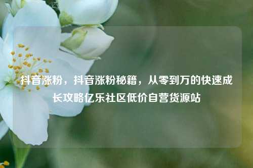 抖音涨粉	，抖音涨粉秘籍，从零到万的快速成长攻略亿乐社区低价自营货源站  第1张