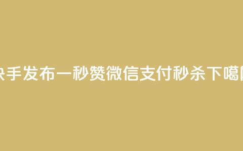 快手发布一秒5000赞,微信支付秒杀! 第1张 快手发布一秒5000赞,微信支付秒杀! 第1张