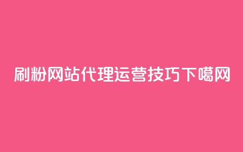 刷粉网站代理运营技巧  第1张