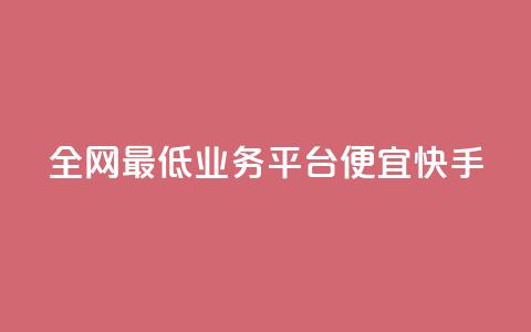 全网最低业务平台便宜快手,dy24小时在线下单 - dy自助服务平台 全网最低ks下单  第1张
