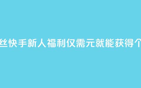 快手涨粉1元100个粉丝 - 快手新人福利！仅需1元就能获得100个快手粉丝~  第1张