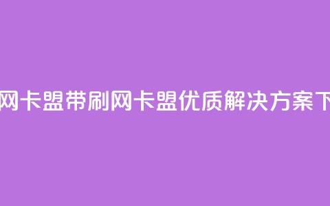 qq带刷网卡盟(qq带刷网卡盟-优质解决方案)  第1张