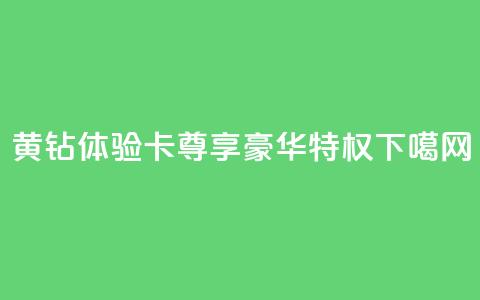 黄钻体验卡：尊享豪华特权  第1张