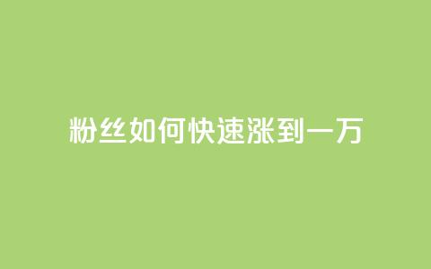粉丝如何快速涨到一万,空间自助平台业务下单真人 - 自助下单24小时平台ks 全网发卡网大全  第1张