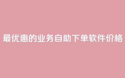 最优惠的ks业务自助下单软件价格  第1张