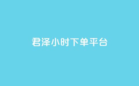 君泽24小时下单平台,ks业务下单平台便宜 - KS低价作品双击 快手业务网站平台24小时  第1张
