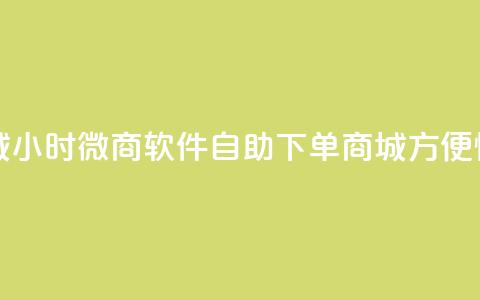24小时微商软件自助下单商城 - 方便快捷的微商下单平台~  第1张