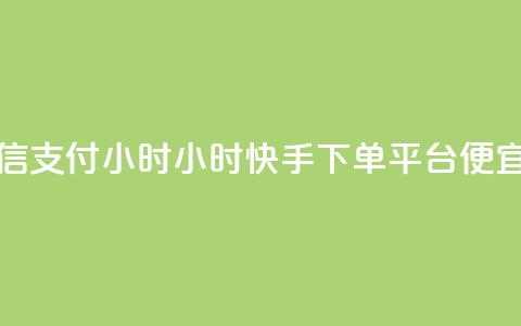 快手微信支付24小时 - 24小时快手下单平台便宜 第1张 快手微信支付24小时 - 24小时快手下单平台便宜 第1张