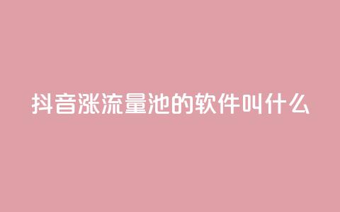 抖音涨流量池的软件叫什么,今日头条粉丝24小时下单 - qq自助下单平台秒速 快手涨热度平台  第1张