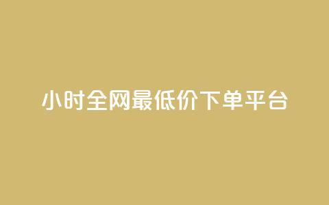 24小时全网最低价下单平台 - 全网最低价下单 24小时速成平台!  第1张