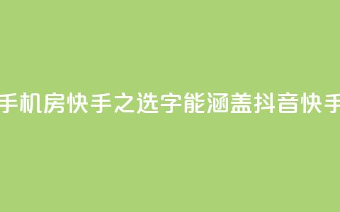 抖音快手机房 - 抖音手机房：快手之选！50字 能涵盖抖音、快手	、手机、房屋等关键词, 并具有积极的描述。~  第1张