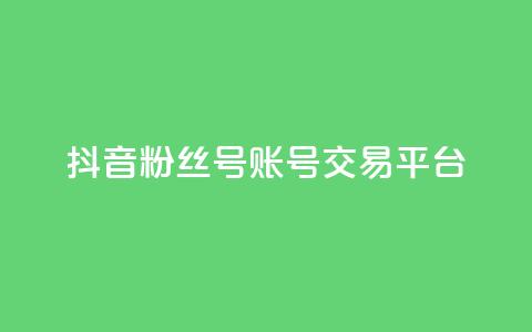 抖音粉丝号账号交易平台 - 抖音粉丝账号交易平台全解揭秘~ 第1张 抖音粉丝号账号交易平台 - 抖音粉丝账号交易平台全解揭秘~ 第1张