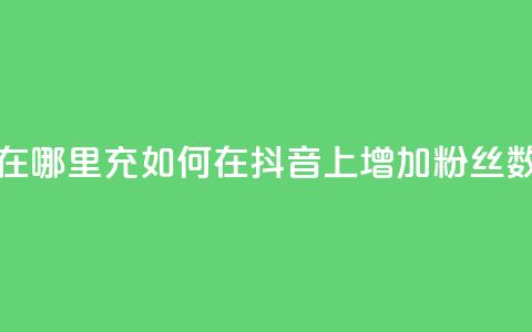 抖音粉丝在哪里充 - 如何在抖音上增加粉丝数量？~  第1张