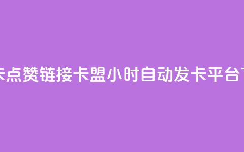 QQ资料卡点赞链接 - pubg卡盟24小时自动发卡平台  第1张