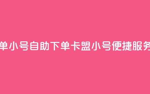 卡盟自助下单dy小号 - 自助下单卡盟DY小号便捷服务解析!  第1张