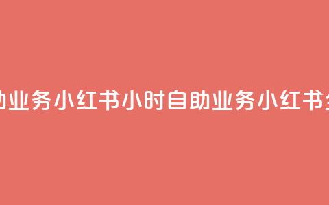 小红书24小时自助业务(小红书24小时自助业务 → 小红书全天候自助服务)  第1张