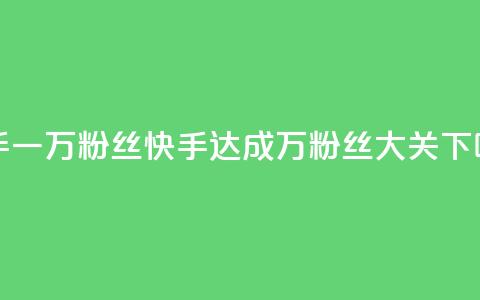 快手一万粉丝(快手达成万粉丝大关)  第1张