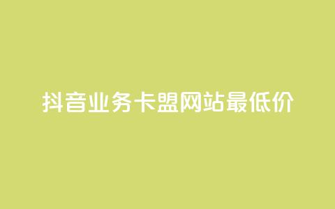抖音业务卡盟网站最低价,卡盟自动下单入口 - 快手涨热度软件 冰点卡盟  第1张