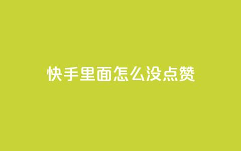 快手里面怎么没点赞,ks业务下单平台 - 1元100赞平台 卡盟自助下单24小时  第1张