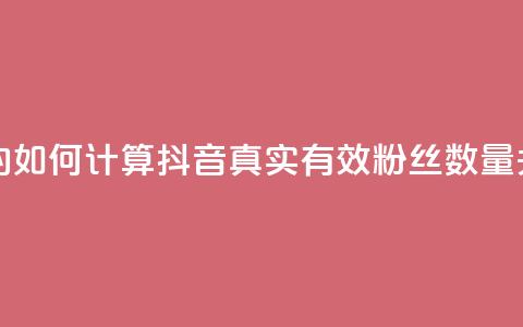 抖音有效粉丝是怎么算的 - 如何计算抖音真实有效粉丝数量，关键方法解析  SEO编写~ 第1张