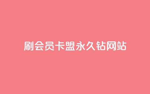 刷会员卡盟永久钻网站 - 永久钻会员卡盟 超值会员服务！  第1张