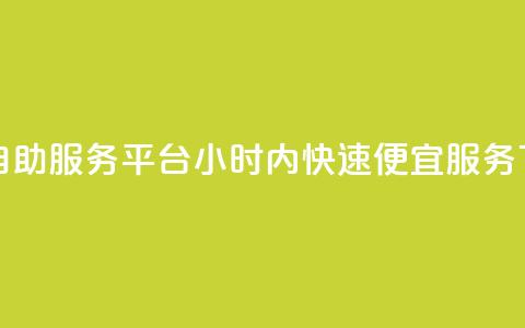 抖音自助服务平台24小时内快速便宜服务  第1张