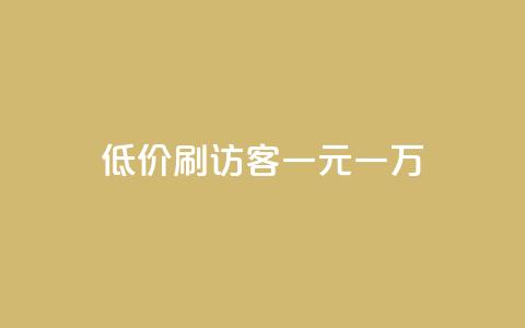 低价刷访客一元一万 - 高效提升网站流量的低价方式，每万访客仅需一元~  第1张