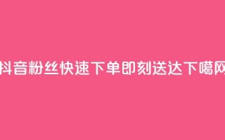 抖音粉丝快速下单即刻送达