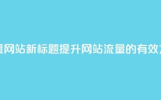 空间访客量网站 - 新标题：提升网站流量的有效方法！