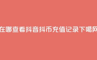 在哪查看抖音抖币充值记录？