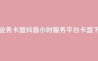 永久QQ业务卡盟 - 抖音24小时服务平台卡盟