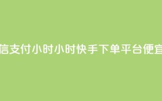 快手微信支付24小时 - 24小时快手下单平台便宜