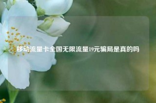 移动流量卡全国无限流量19元骗局是真的吗