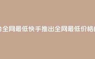 快手业务在线下单平台全网最低 - 快手推出全网最低价格的线上订购平台！
