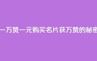 一块钱QQ名片一万赞 - 一元购买QQ名片获万赞的秘密解析~