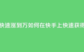 快手粉丝如何快速涨到1万 - 如何在快手上快速获得1万粉丝~