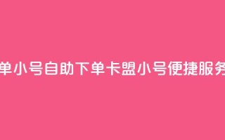 卡盟自助下单dy小号 - 自助下单卡盟DY小号便捷服务解析!