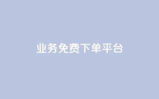 ks业务免费下单平台 - 免费下单平台助你快速开展ks业务!~