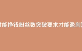 粉丝要达到多少才能挣钱 - 粉丝数突破要求才能盈利，达标数字是？~